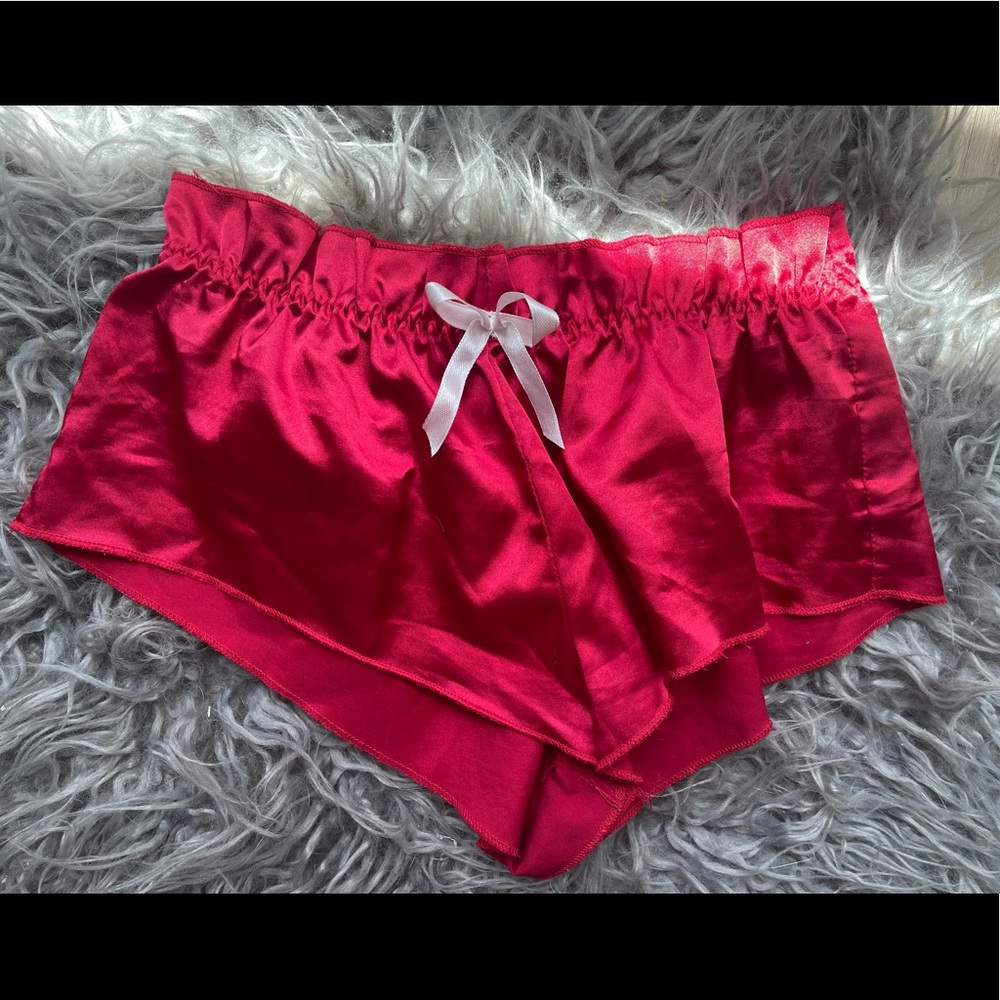 Red Satin sleep shortys